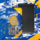 Custom vertical PU leather ID badge holder with sublimation print – personalized, durable, clear window for easy scanning