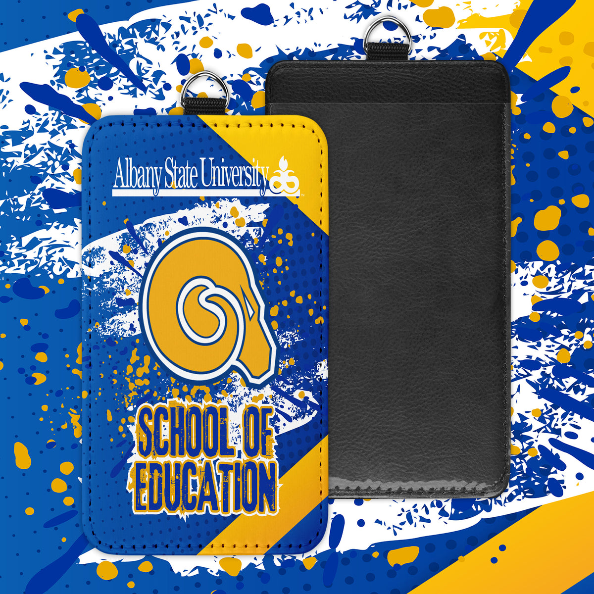 Custom vertical PU leather ID badge holder with sublimation print – personalized, durable, clear window for easy scanning