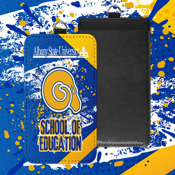 Custom vertical PU leather ID badge holder with sublimation print – personalized, durable, clear window for easy scanning