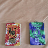 Custom vertical PU leather ID badge holder with sublimation print – personalized, durable, clear window for easy scanning