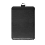 Custom vertical PU leather ID badge holder with sublimation print – personalized, durable, clear window for easy scanning