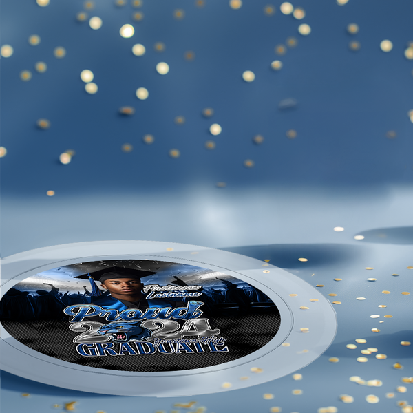 Personalized round plastic plate for wedding, birthday, or event