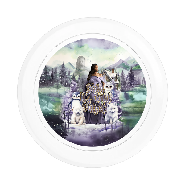 Personalized round plastic plate for wedding, birthday, or event