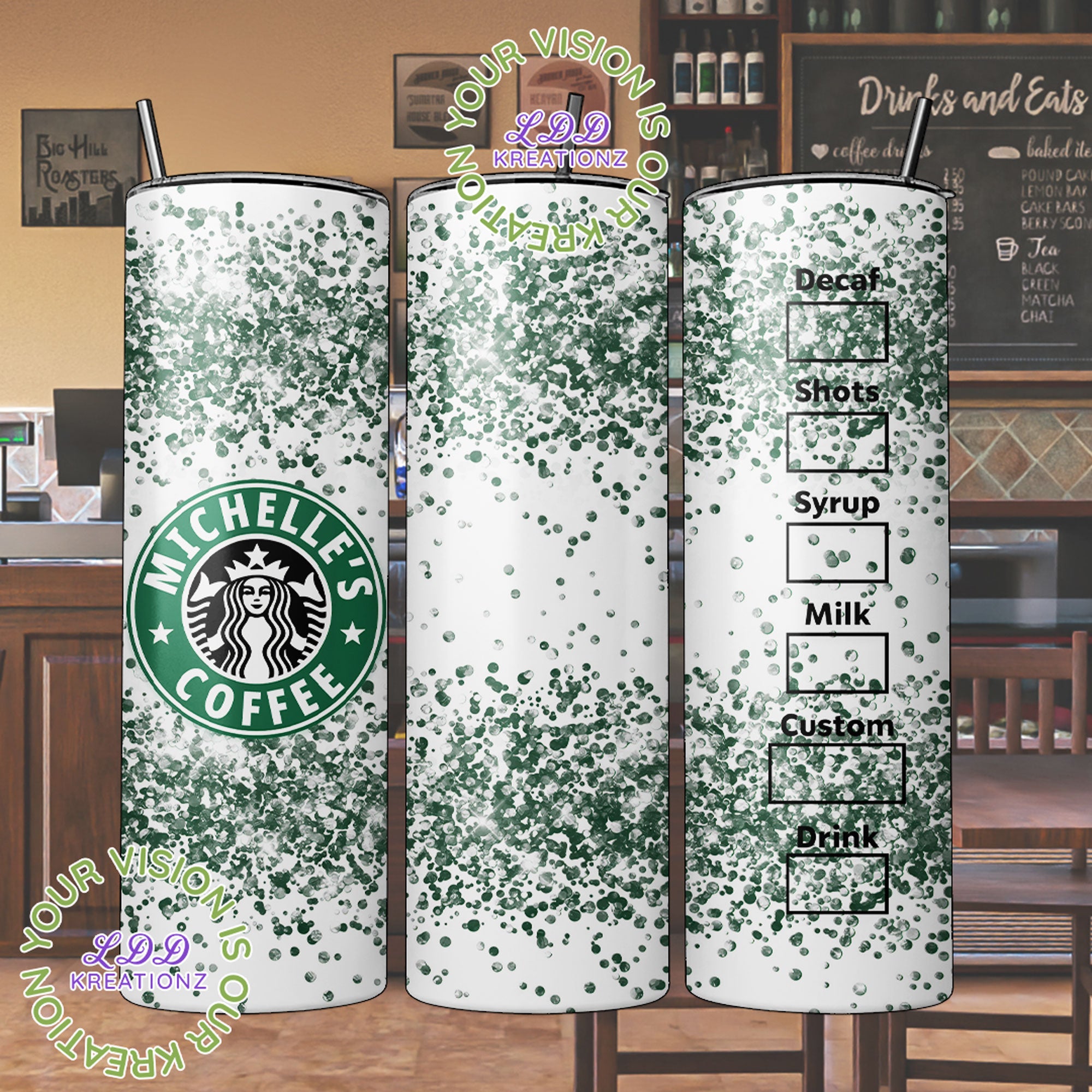 20 oz stainless steel tumbler with straw – LDD Kreationz exclusive design