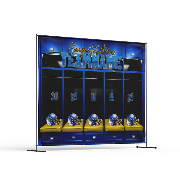 CUSTOMIZED SPORTS BACKDROP WITH LOCKERS, JERSEYS AND SPORTS BALLS 2