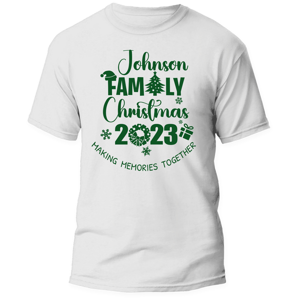 CUSTOM LAST NAME FAMILY CHRISTMAS TSHIRT