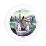 Personalized round plastic plate for wedding, birthday, or event
