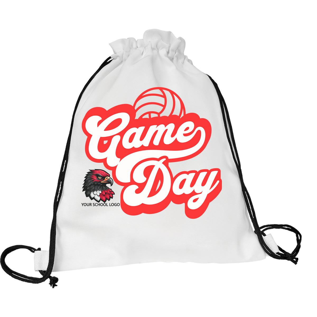 Durable 11.5 x 15 personalized drawstring tote bag with custom prints