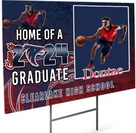 Custom yard sign featuring a vibrant, colorful design with space for personalized text and images, ideal for any occasion like birthdays, graduations, weddings, or business promotions.