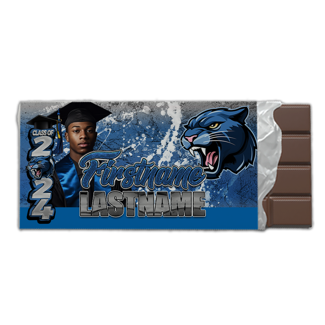 Custom Hershey bar wrapper in premium waterproof paper—sold in sets of 12, available as digital file, printed labels, or fully wrapped bars by LDD Kreationz