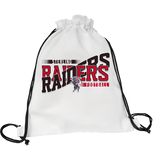 The same game day drawstring backpack with the football team design in red and black team colors.