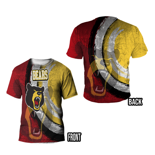Shirt type guide: all over print on the front and the back.