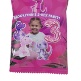 Custom glossy chip bag with birthday party theme