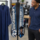 Senior photo graduation stole with 2026 on a dress form in the LDD studio