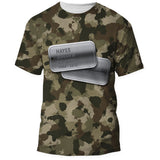 Front of the U.S. Army camo Veterans Day shirt, all over print