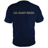 Back of the U.S. Coast Guard dark blue Veterans Day shirt, all over print