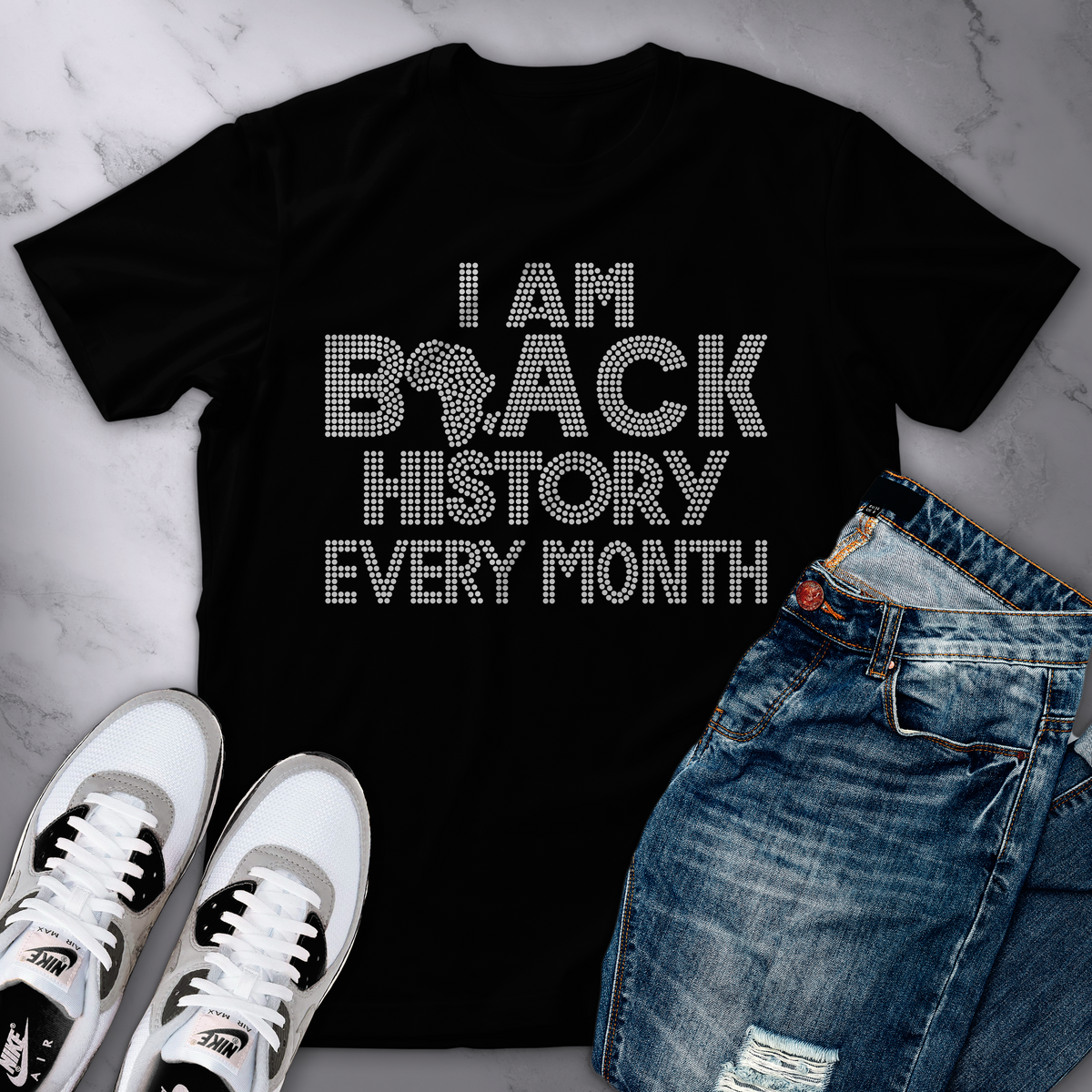 I Am Black History Bling Tee